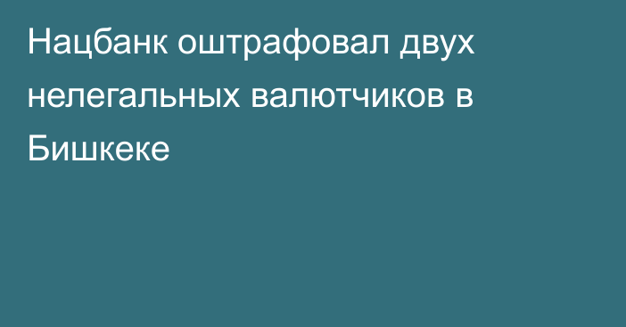 Нацбанк оштрафовал двух нелегальных валютчиков в Бишкеке