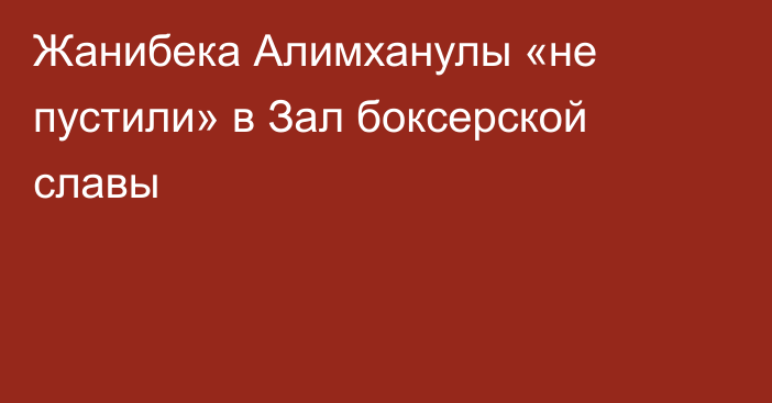 Жанибека Алимханулы «не пустили» в Зал боксерской славы
