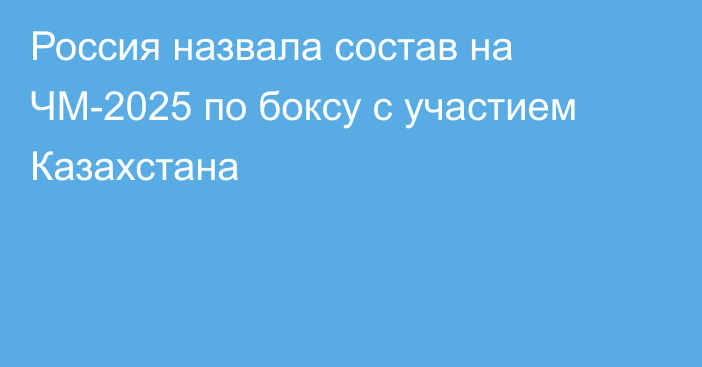 Россия назвала состав на ЧМ-2025 по боксу с участием Казахстана