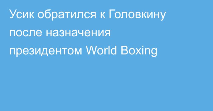 Усик обратился к Головкину после назначения президентом World Boxing