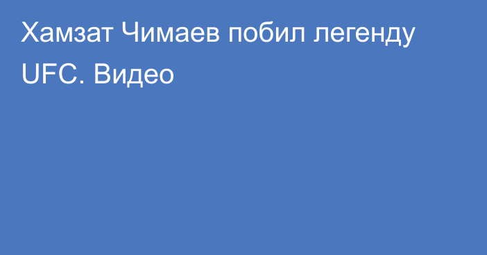 Хамзат Чимаев побил легенду UFC. Видео