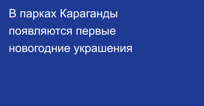 В парках Караганды появляются первые новогодние украшения