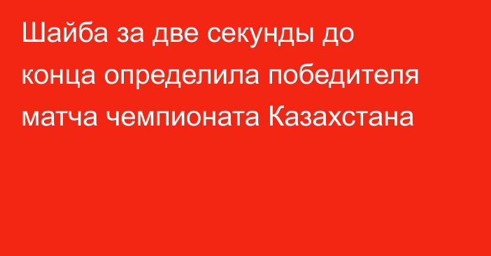 Шайба за две секунды до конца определила победителя матча чемпионата Казахстана