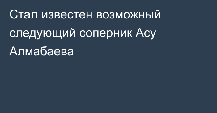 Стал известен возможный следующий соперник Асу Алмабаева