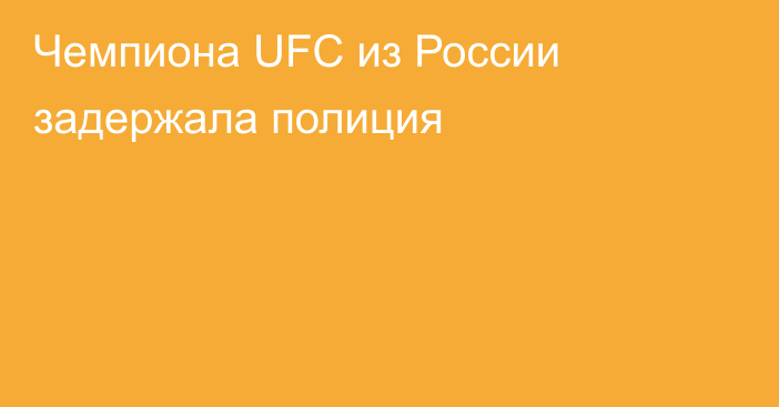 Чемпиона UFC из России задержала полиция
