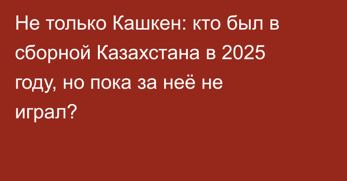 Не только Кашкен: кто был в сборной Казахстана в 2025 году, но пока за неё не играл?