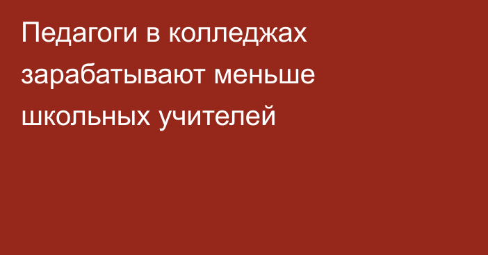 Педагоги в колледжах зарабатывают меньше школьных учителей