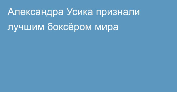 Александра Усика признали лучшим боксёром мира