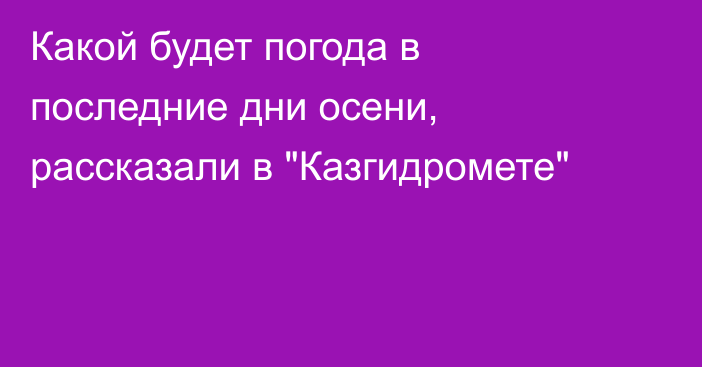 Какой будет погода в последние дни осени, рассказали в 