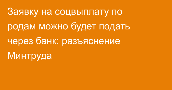 Заявку на соцвыплату по родам можно будет подать через банк: разъяснение Минтруда