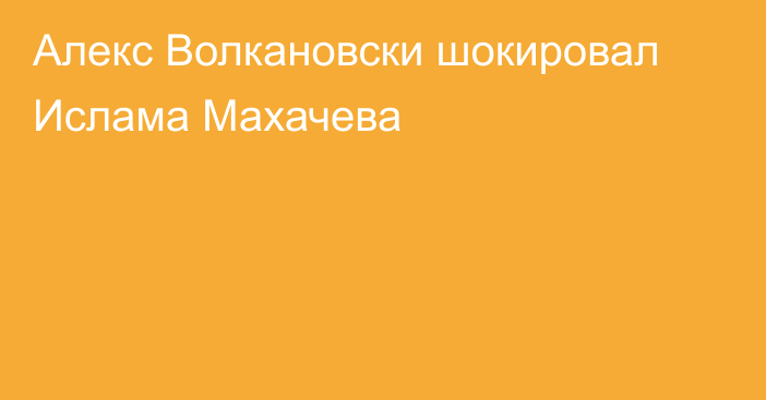 Алекс Волкановски шокировал Ислама Махачева