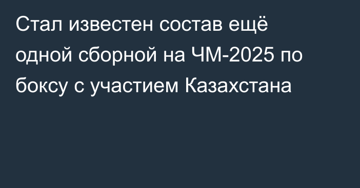 Стал известен состав ещё одной сборной на ЧМ-2025 по боксу с участием Казахстана