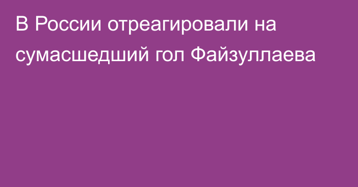 В России отреагировали на сумасшедший гол Файзуллаева