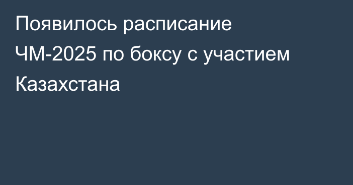 Появилось расписание ЧМ-2025 по боксу с участием Казахстана