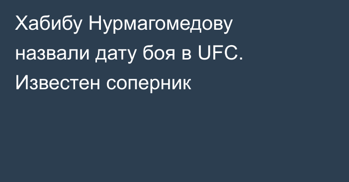 Хабибу Нурмагомедову назвали дату боя в UFC. Известен соперник