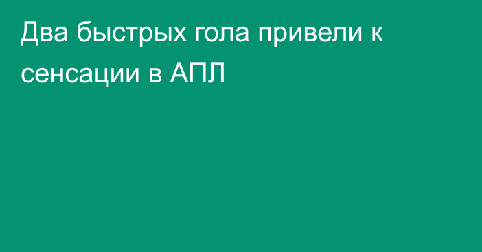 Два быстрых гола привели к сенсации в АПЛ