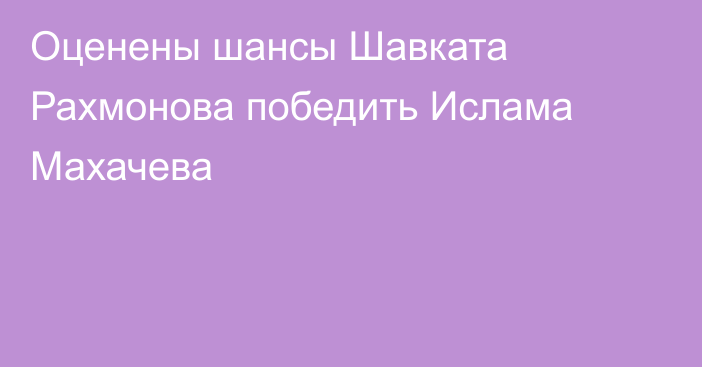 Оценены шансы Шавката Рахмонова победить Ислама Махачева