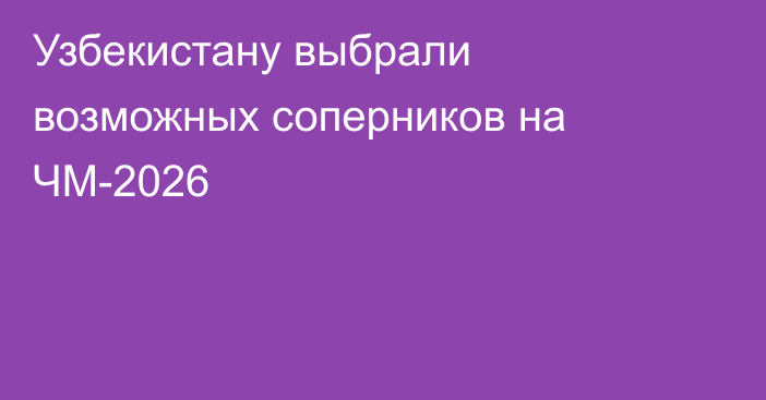 Узбекистану выбрали возможных соперников на ЧМ-2026