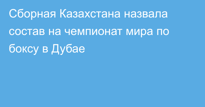 Сборная Казахстана назвала состав на чемпионат мира по боксу в Дубае