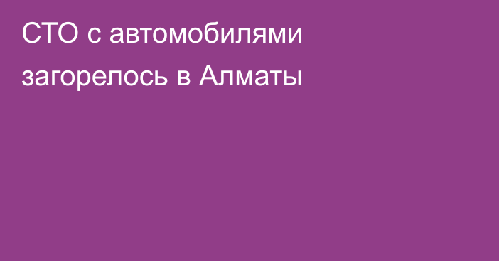 СТО с автомобилями загорелось в Алматы