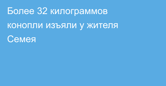 Более 32 килограммов конопли изъяли у жителя Семея