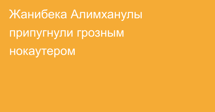 Жанибека Алимханулы припугнули грозным нокаутером
