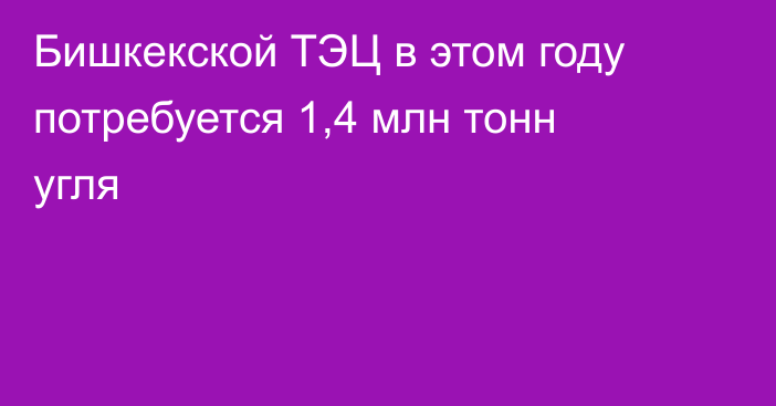 Бишкекской ТЭЦ в этом году потребуется 1,4 млн тонн угля
