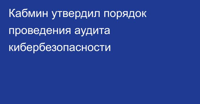 Кабмин утвердил порядок проведения аудита кибербезопасности