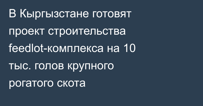 В Кыргызстане готовят проект строительства feedlot-комплекса на 10 тыс. голов крупного рогатого скота