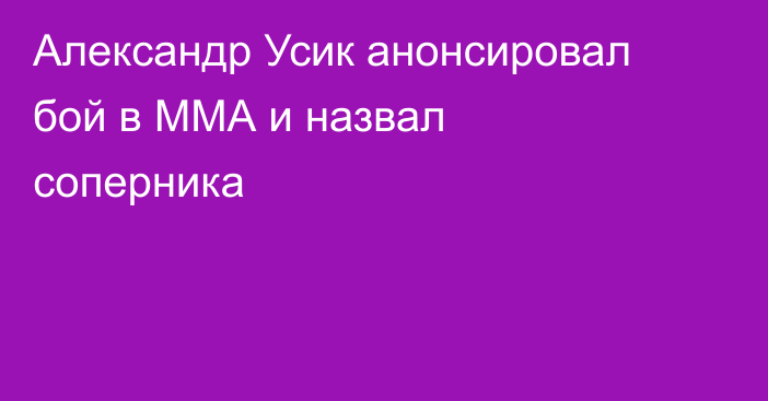 Александр Усик анонсировал бой в ММА и назвал соперника