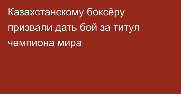 Казахстанскому боксёру призвали дать бой за титул чемпиона мира