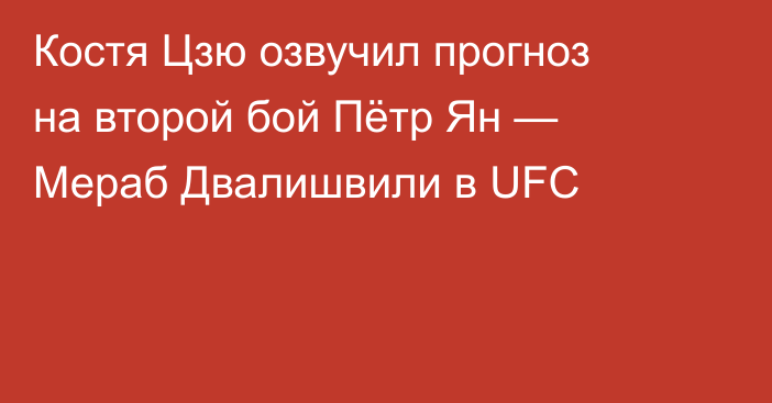 Костя Цзю озвучил прогноз на второй бой Пётр Ян — Мераб Двалишвили в UFC