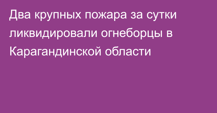 Два крупных пожара за сутки ликвидировали огнеборцы в Карагандинской области