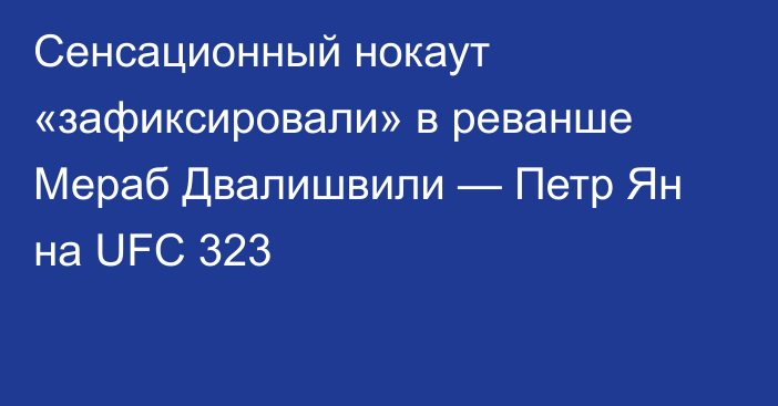 Сенсационный нокаут «зафиксировали» в реванше Мераб Двалишвили — Петр Ян на UFC 323