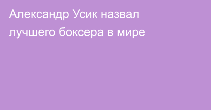 Александр Усик назвал лучшего боксера в мире