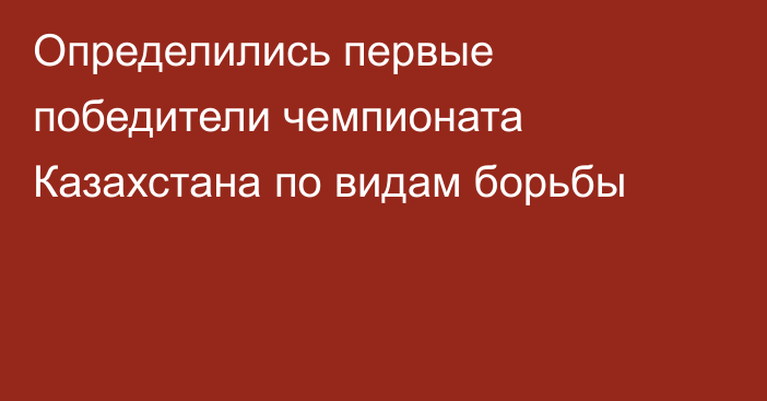 Определились первые победители чемпионата Казахстана по видам борьбы