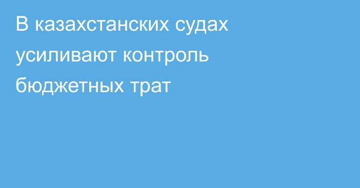 В казахстанских судах усиливают контроль бюджетных трат