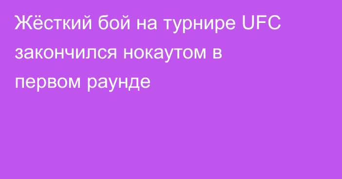 Жёсткий бой на турнире UFC закончился нокаутом в первом раунде