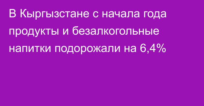В Кыргызстане с начала года продукты и безалкогольные напитки подорожали на 6,4%