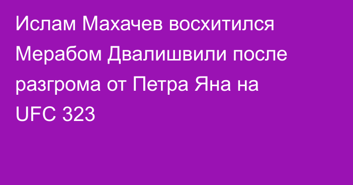 Ислам Махачев восхитился Мерабом Двалишвили после разгрома от Петра Яна на UFC 323