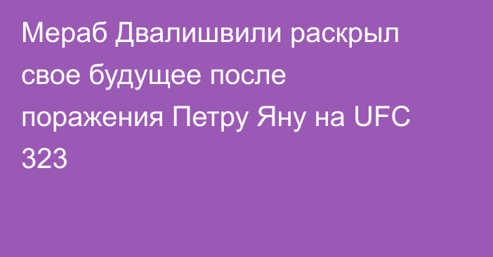 Мераб Двалишвили раскрыл свое будущее после поражения Петру Яну на UFC 323