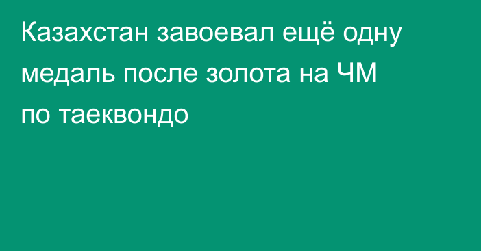 Казахстан завоевал ещё одну медаль после золота на ЧМ по таеквондо