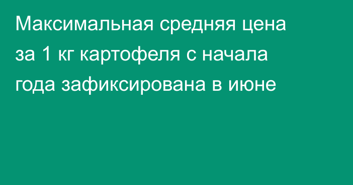 Максимальная средняя цена за 1 кг картофеля с начала года зафиксирована в июне