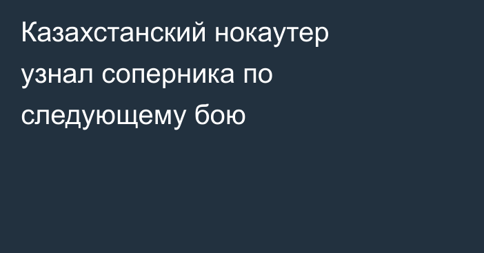 Казахстанский нокаутер узнал соперника по следующему бою
