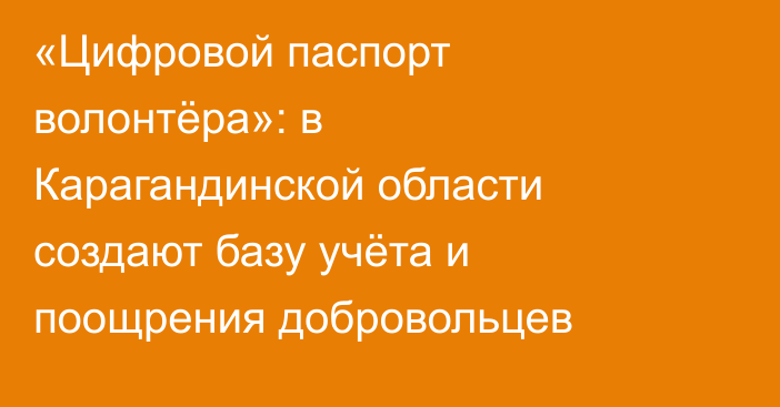 «Цифровой паспорт волонтёра»: в Карагандинской области создают базу учёта и поощрения добровольцев