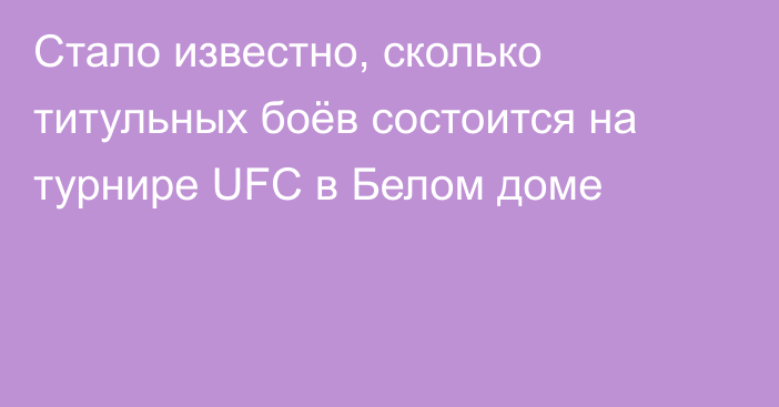 Стало известно, сколько титульных боёв состоится на турнире UFC в Белом доме