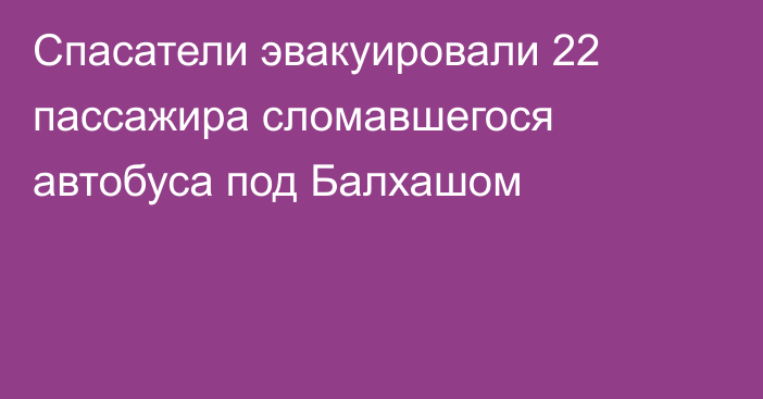 Спасатели эвакуировали 22 пассажира сломавшегося автобуса под Балхашом