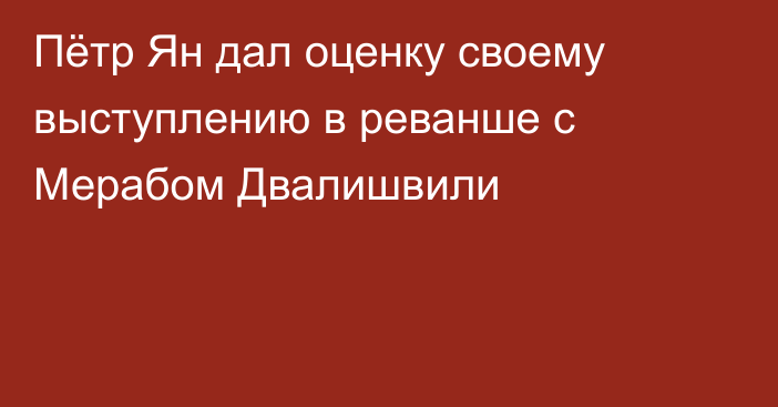 Пётр Ян дал оценку своему выступлению в реванше с Мерабом Двалишвили