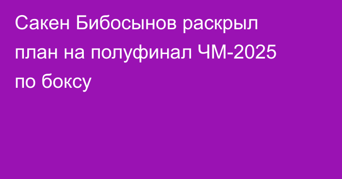 Сакен Бибосынов раскрыл план на полуфинал ЧМ-2025 по боксу