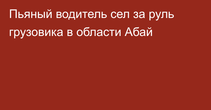 Пьяный водитель сел за руль грузовика в области Абай